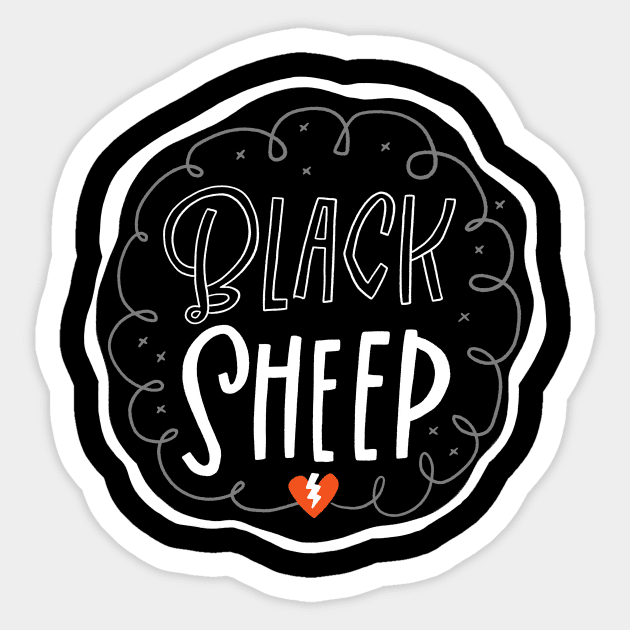 Black Sheep Sticker by CynthiaF